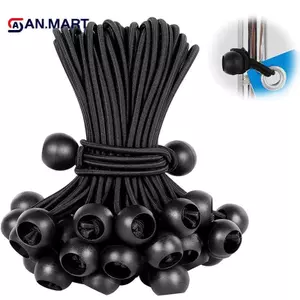 AN.MART 10 Chiếc Bungee Bóng Bạt Vải Bạt Cột Cờ Dây Kết Thúc Dây Đàn Hồi Ren Cố Định Thuyền Cực Cắm Trại Lều Phụ Kiện VN