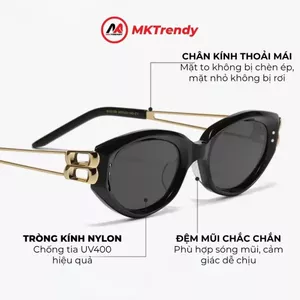 Combo 01 kính râm vuông R9 + 01 kính râm mắt mèo T33 tặng túi đựng kính khăn lau kính