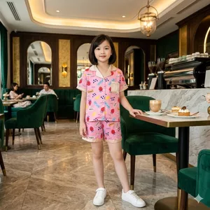 Bộ Đồ Ngủ Pijama Quần Đùi Áo cộc dành cho bé từ 15-26kg, bộ pazama lụa hàn bé gái berie