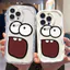Ốp lưng tương thích cho iPhone 17 Air 16 15 14 13 12 11 Pro X XR XS Max SE 2020 6 7 8 Plus Kem gợn sóng viền cong Motif Khuôn mặt ngộ nghĩnh NYK262