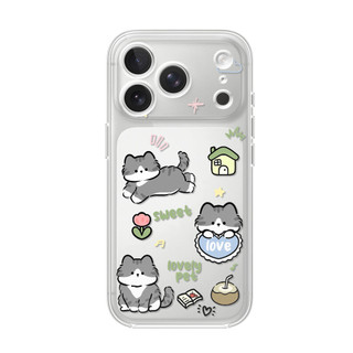 Mèo xám cưng đáng yêu ỐP đIệN ThoạI Cho IPhone 17 16PRO 15Plus 14 13 12 11 Promax XR XSMAX ốP Silicon TPU MềM Trong SuốT