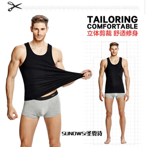 Nam Mới Nguyên Chất Cotton Vest Co Giãn Sợi Mịn Đen Trắng Cũ Thanh Niên Thể Thao Hình Chữ I Vai hẹp