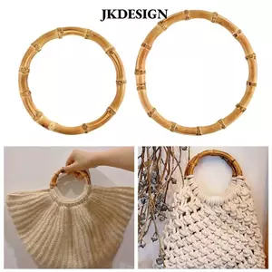 JKDESIGN Tre Ví Tay Cầm, Tay Cầm Túi Tre Tre Tròn, Tay Cầm Hộp Quà Tặng Có Thể Tháo Rời Túi Phụ Kiện Hộp Quà Tặng