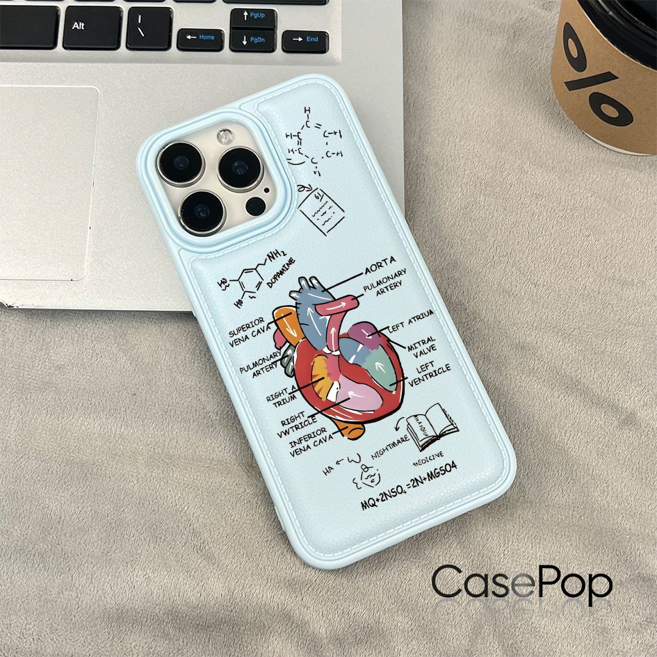 Ốp điện thoại họa tiết hình trái tim cho iPhone 17/16 Pro Max/15/14/13/12/11