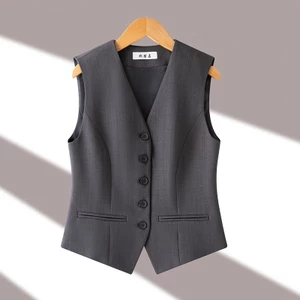 Màu Xám Phù Hợp Với Áo Vest Nữ Lớp 2025 Top Không Tay Đi Lại Phù Hợp Với Áo Khoác Cao Cấp 6.4