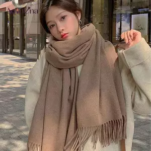 AqToCna Thu Đông Mới Giả Khăn Cashmere Màu Trơn Thiên Tính Ấm Áp Thời Trang Đa Năng sel Khăn Choàng Cao Cấp AqToCna