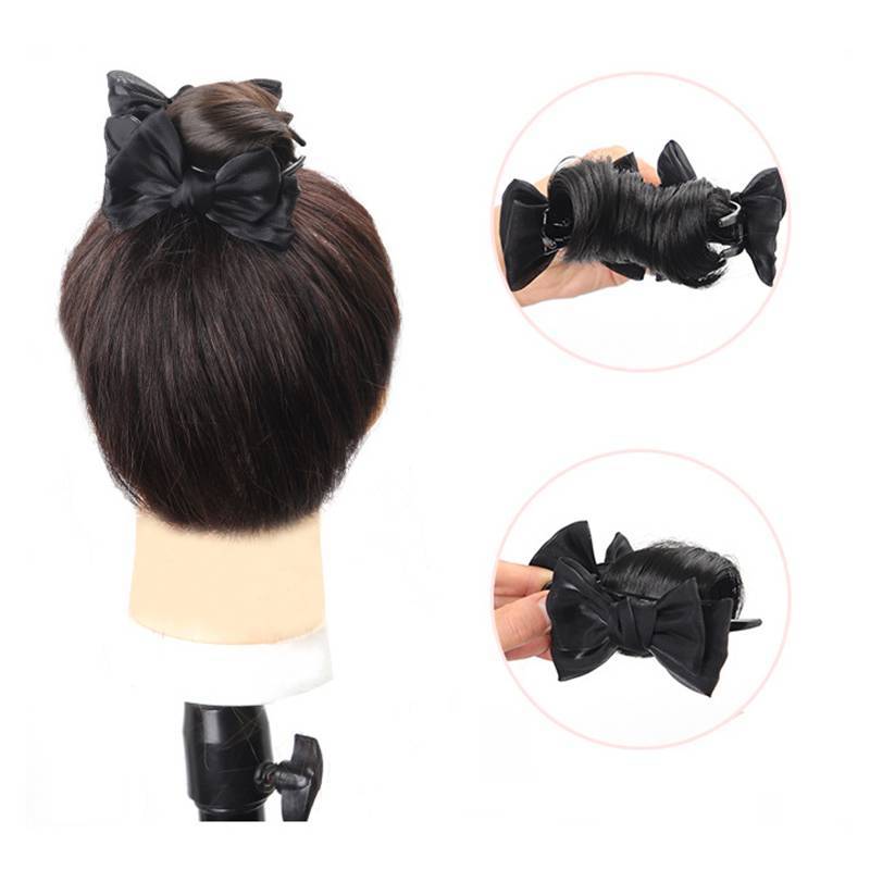 LUImo Nơ Tóc Giả Đầu Thịt Viên Nữ Kẹp Tăng Lông Tơ Cao Đầu Tóc Kéo Kẹp SBS