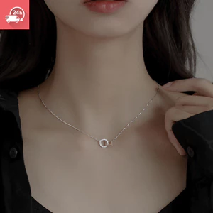 Hình vuông hình học khí chất thời trang dát kim cương Vòng cổ nữ cá tính và đa năng