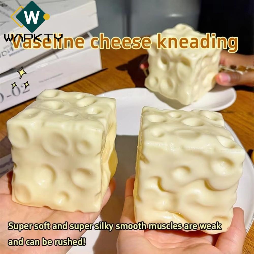 Đồ chơi kẹp phô mai WAPKTY, Kết cấu mực không vỡ Khối phô mai Jumbo Quả bóng căng thẳng, Nhào có thể định hình chống căng thẳng ASMR Đồ chơi căng thẳng giác quan cho trẻ em Người lớn