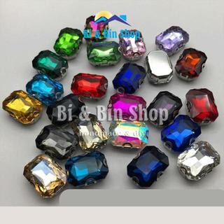 2 Viên Đá Đế Chữ Nhật 18x25mm Đính Kết Trang Phục, Làm Phụ Kiện Thời Trang, Trang Trí Vương Miện