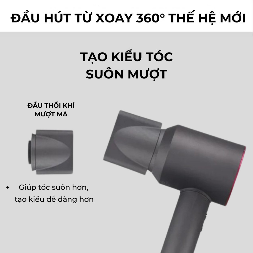 Máy Sấy Tóc Ion âm Wisezen 2 Chiều Nóng Lạnh Cao Cấp Công Suất Có Ion âm 3 Cấp độ Gió 3 Cấp độ Nhiệt Bảo Hành 12 Tháng