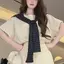 Mùa hè 2026 Bộ đồ ba mảnh màu trơn phong cách Hàn Quốc thông thường Bộ đồ dáng rộng đơn giản cao cấp phù hợp thời trang Giảm tuổi