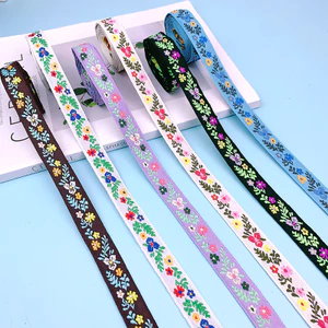 1.8cm Trắng Phong Cách Dân Tộc Ren Phụ Kiện Jacquard Ruy Băng Túi DIY Handmade Quần Áo Quần Áo Rèm Trang Trí Dệt WH7I
