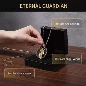 LUImo Tổng Lãnh Thiên Thần Thánh Gabriel Nelace Người Bảo Vệ Mặt Dây Chuyền Thiên Thần Bảo Vệ Thép Không Gỉ Trang Sức Tinh Thần Quà Tặng Cho Mặc Hàng Ngày SBS