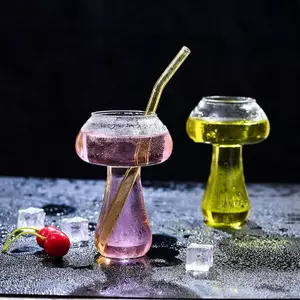 Ly Cotail Nấm Dễ Thương 260ml Cốc Uống Bia Sáng Tạo Trong Suốt Ly Cà Phê Drinkware Bar Shot Glass [VN]