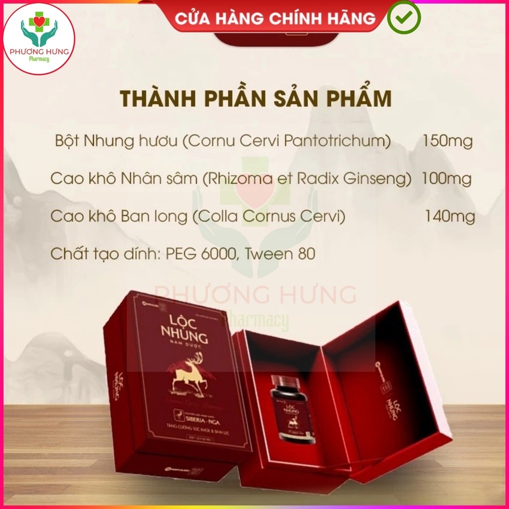 Lộc Nhung Nam dược Giúp Tăng Cường Sinh Lực, Bổ Khí Huyết, Bổ Thận, Giảm Mệt Mỏi - Hộp 30 Viên