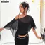 NICOLOO Camisoles màu đen, Áo ba mảnh mùa hè mỏng hai mảnh, Dạo phố Lưới đeo vai thiên vị Cắt viền xù Trang phục Vest Corset cho nữ Hottie Girls