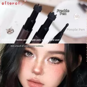 Bút tàn nhang giả tự nhiên AFTEROF, Bút đánh dấu nốt ruồi hai đầu 2 trong 1, Tem khô nhanh không phai màu Bút chấm tàn nhang chống thấm nước lâu trôi để trang điểm mặt