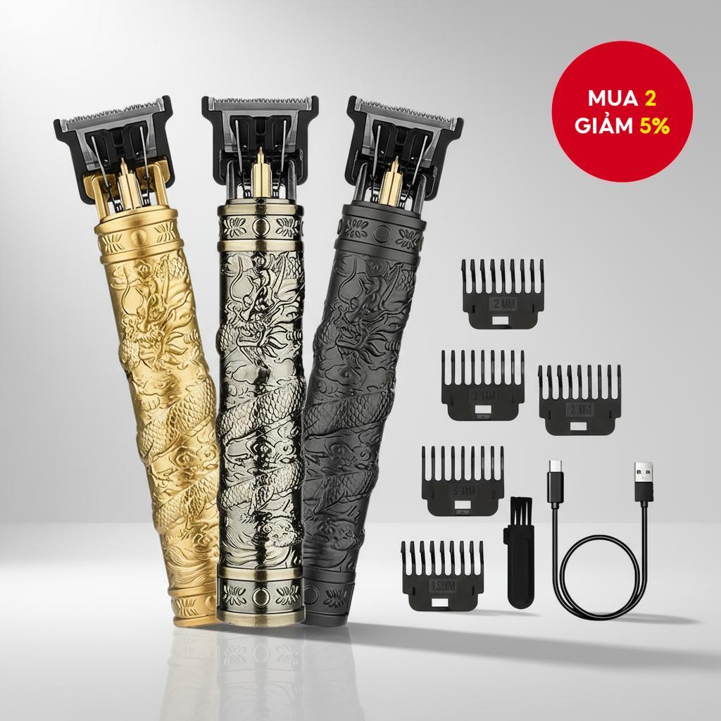  Tông đơ cắt tóc nam chuyên nghiệp T9 có thể sạc lại qua USB - Tông đơ lưỡi T & dụng cụ tạo kiểu, không dây & di động, lý tưởng cho tự cắt tóc và tạo kiểu, quà tặng ngày Valentine.