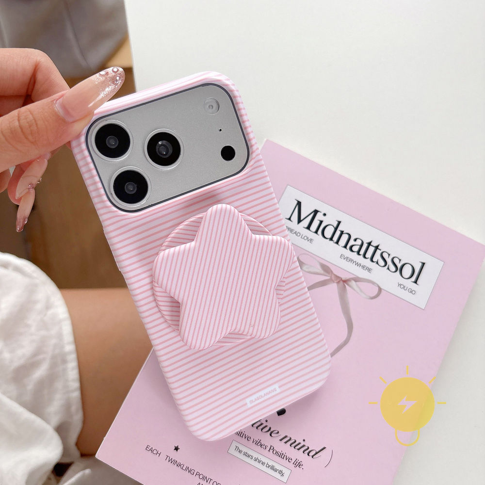Phone Case For iPhone 17 Pro Max Plus 16e 16 15 14 13 12 11 12/12 Pro PC with Griptok TPU Dragon with Griptok Horse Stripe Star Aesthetic Korean Cute
