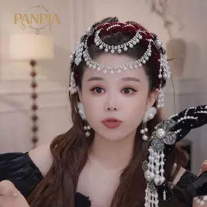 PNPIA- Pháp Retro Hoa Hạt sels Tóc Phong Cách Dân Tộc Thanh Lịch Phụ Kiện Tóc Cho Nữ