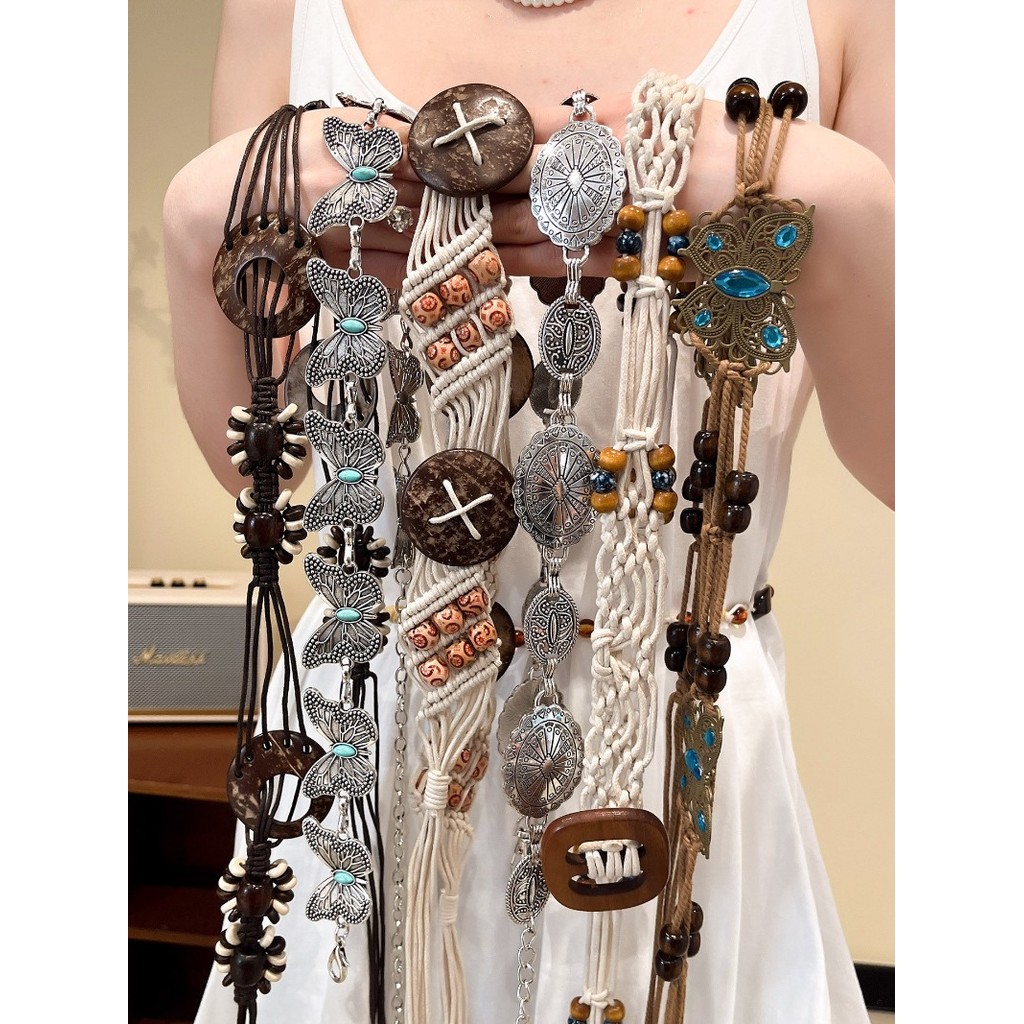 Dây thắt lưng bện Bohemian 2026 Phong cách mới dành cho nữ Mùa hè Dây thắt lưng phong cách dân tộc