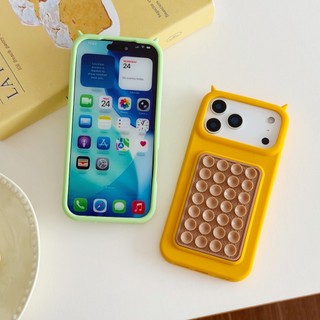 Cốc hút giải nén Màu sắc tương phản Vỏ điện thoại silicon lỏng mềm cho iPhone 17Promax 17Pro 13 14 15 16 Pro Max Vỏ di động nữ chống sốc