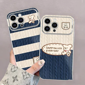 Ốp điện thoại dễ thương, chống bẩn kèm dây đeo, phù hợp với iPhone 17 16 15 14 13 12 11 Pro Plus XS Max, BF6DS223