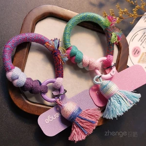 Phụ Kiện Điện Thoại Di Động Vòng Mini Dây Nhỏ Di Động Chống Mất Điện Thoại Di Động Dây Móc Khóa Trường Hợp Mặt Dây Chuyền Phong Cách Dân Tộc Tua Rua Trang Trí Dây Xích