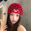 Mũ dệt kim không vành BRBRAA, Mũ len dệt kim phong cách Bohemian họa tiết ngôi sao, Dệt kim thoáng khí thông thường Thiết kế rỗng Vải dệt kim quấn đầu mùa hè