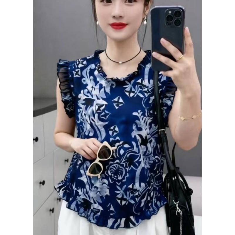 Áo sơ mi không tay cổ ren hoa dành cho nữ, áo sơ mi búp bê phong cách mới mùa hè, áo vest, áo ngắn dành cho nữ