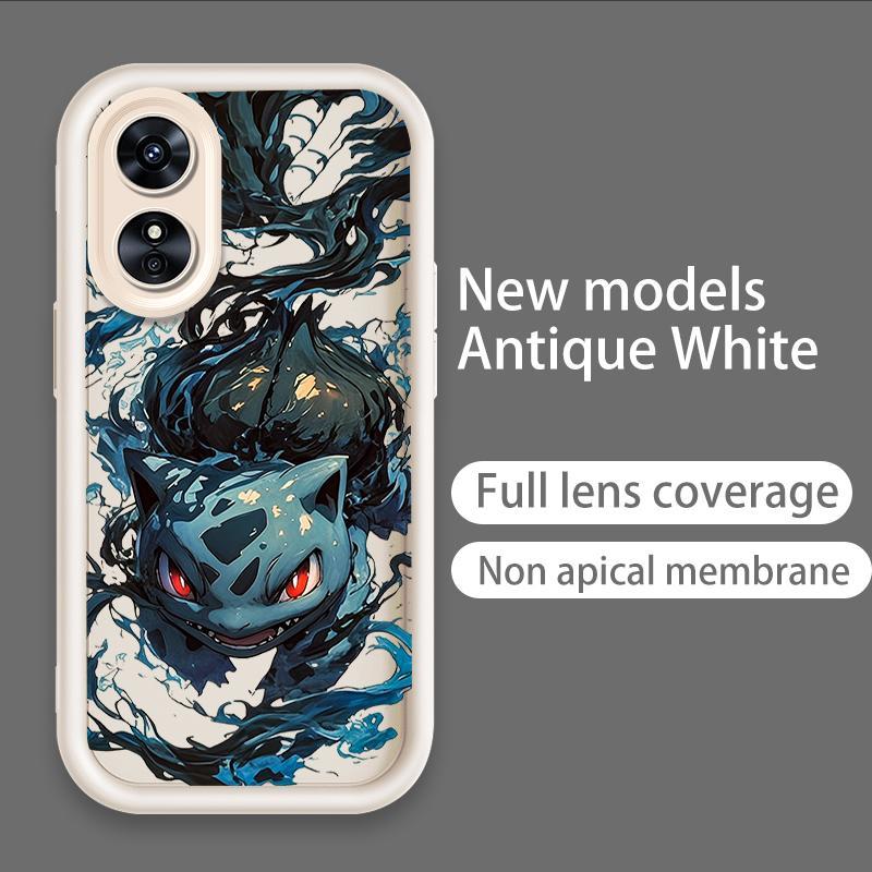 Ốp Lưng Cho OPPO A17 A17K A18 A38 A58 A60 4G Hoạt Hình Silicon Mềm Đáng Yêu TPU Pikachu Bulbasaur Pokémon Angel Eye Vỏ Điện Thoại Chống Sốc