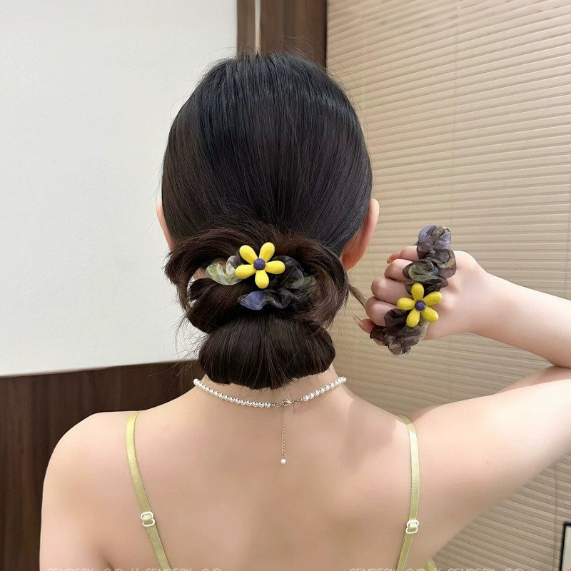 2026 Phong Cách Mới Cao Cấp Thời Trang Phù Hợp Với Dây Buộc Tóc Hàn Quốc Gạc Hoa Buộc Tóc Nữ