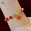 Springevenstar Vòng tay ngọc đỏ duyên dáng có lá trang trí cho nữ Quà tặng 1 chiếc Trang sức Springevenstar