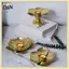 Giá đỡ đèn pha hoa sen chống gỉ cổ điển B & N Giá đỡ nến vàng ổn định tinh tế Giá đỡ nến để bàn độc đáo Cốc nến trang trí lễ hội.