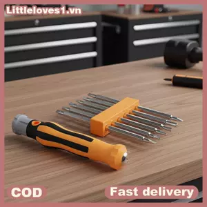 Littleloves1 Bộ tuốc nơ vít từ tính 12 trong 1 Cross Flat Bits Công cụ sửa chữa đa chức năng cho điện thoại di động Đồng hồ Thiết bị gia dụng VN