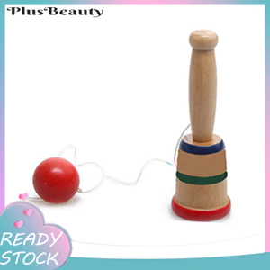 < Pluscloth > Đồ chơi giáo dục kỹ năng cân bằng trò chơi bóng Kendama bằng gỗ truyền thống Nhật Bản