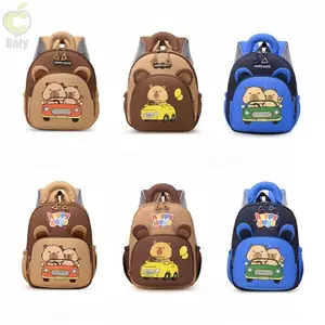 Ba lô ROLY Capybara, Túi đi học Capybara hoạt hình dung tích lớn, Ba lô mẫu giáo nhẹ Nylon nhiều túi