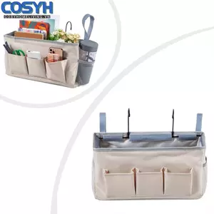 <cosyh>Bedside Caddy Multi-Purpose Use Premium Cotton Linen Secure Attachment