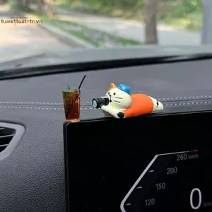 TRTR Dễ Thương Trang Trí Nội Thất Ô Tô Đồ Trang Trí Mèo Mini Nhân Vật Hành Động Tự Động Bảng Điều Khiển Gương Chiếu Hậu Trang Trí Phụ Kiện Ô Tô VN