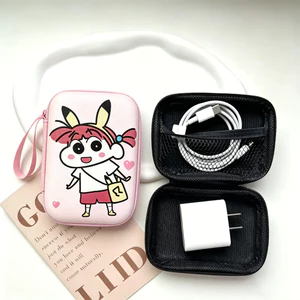 Dễ Thương Crayon Shin-Chan Da PU Phụ Kiện Điện Tử Hộp Đựng Cáp Du Lịch Sạc Lưu Trữ Túi Tiện Ích Túi