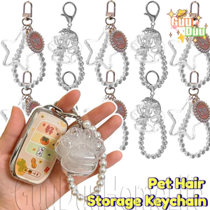 Móc khóa tưởng niệm tóc cho thú cưng trong suốt - Có dây buộc ngọc trai - Phụ kiện trang trí ba lô - Móc khóa mặt dây chuyền lưu trữ tóc - Thời trang, sáng tạo, vui nhộn / miễn phí