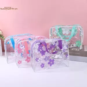 Túi đựng mỹ phẩm du lịch TRTR Túi đựng mỹ phẩm trong suốt PVC chống thấm nước Công suất lớn Túi đựng đồ vệ sinh trong suốt VN