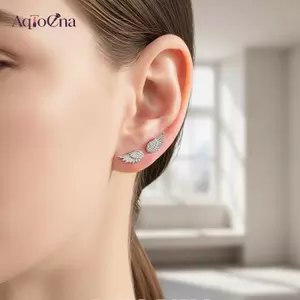AqToCna Hợp Kim Độc Đáo Cánh Dài Bông Tai Dành Cho Nữ Phong Cách Tính Khí Quà Tặng AqToCna
