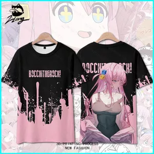 SY3 Bocchi The Rock Anime Áo Thun Tay Ngắn Top Cosplay Gotou Hitori Tee Thời Trang Thường Ngày 3D In Áo Sơ Mi Plus Kích Thước YS3