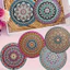 Bộ 8 món bằng gỗ thời trang Phong cách dân tộc Nghệ thuật Coaster Đồ uống chống trượt chịu nhiệt Thích hợp cho Mandala Coaster