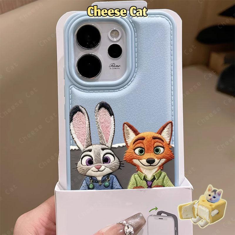 Ốp điện thoại da cáo thỏ cho iPhone 17 Pro Max Xs 11 12 13 Pro 14 15 16 Plus XR
