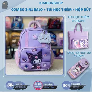 COMBO 3IN1 Balo Melody, Kuromi, Cinamoroll, Siêu nhân chống gù, chống nước, siêu nhẹ cho các bé từ 14-35kg -Kimbunshop32
