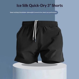 Quần short khô nhanh bằng lụa băng nam Thể thao mùa hè Chạy bộ bóng rổ