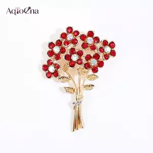 AqToCna Thời Trang Kim Cương Giả Bó Hoa Cài Áo Nữ Quần Áo Áo Trang Sức Dự Tiệc Phụ Kiện Quà Tặng AqToCna